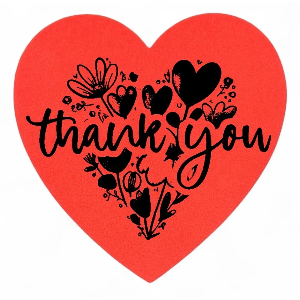 100 Thank You Stickers | Floral Heart | Small Business Packaging stickers NEW